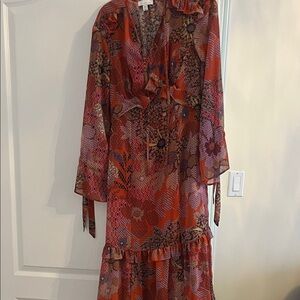 Topshop Multicolor Floral Long Sleeve Dress